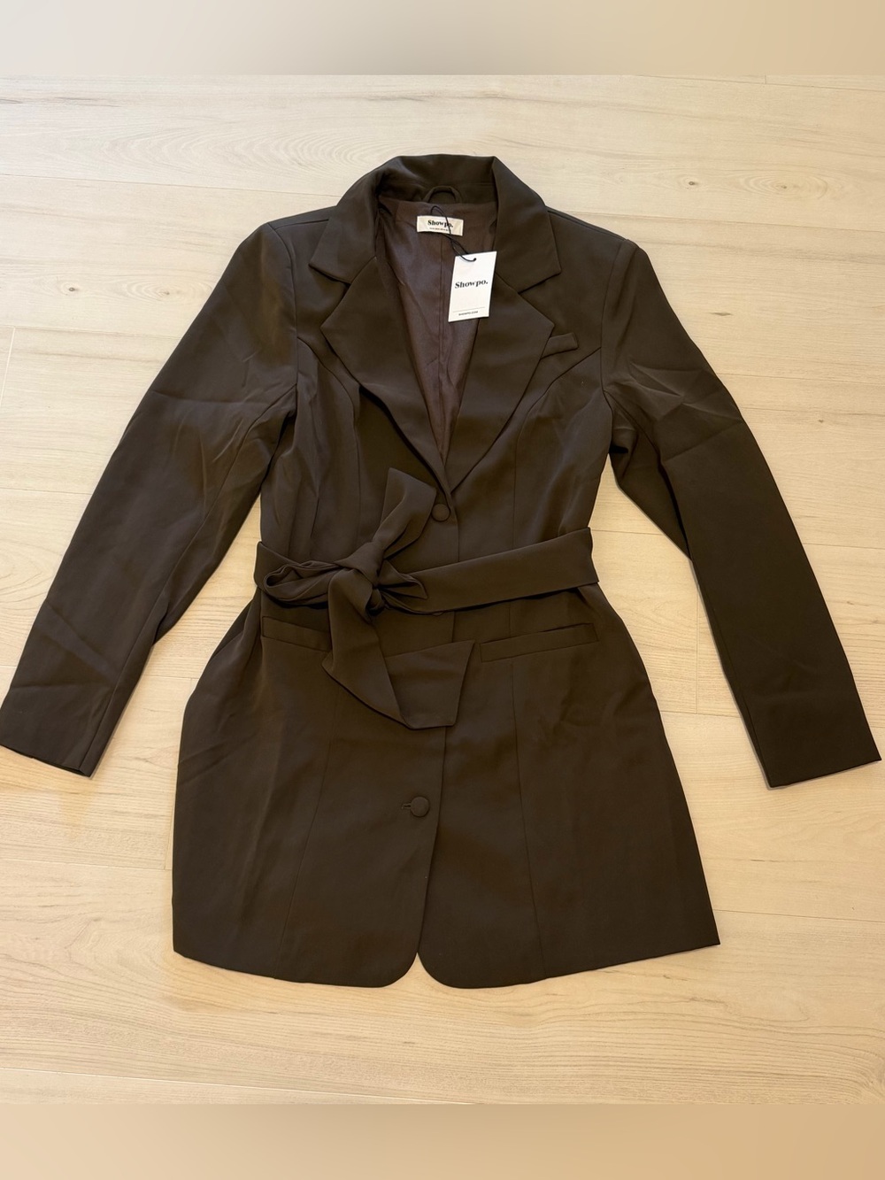 Showpo Chocolate Brown Mhina Blazer Dress NWT
